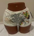 Womens Ed Hardy Butterflies Lace Mini Shorts - White