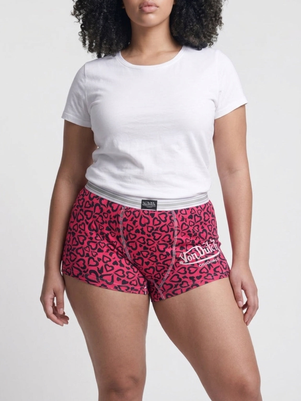 Womens Von Dutch Boxer Brief - Pink and Black