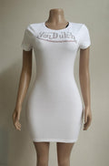 Womens Von Dutch Rhinestone Embellished Mini Dress