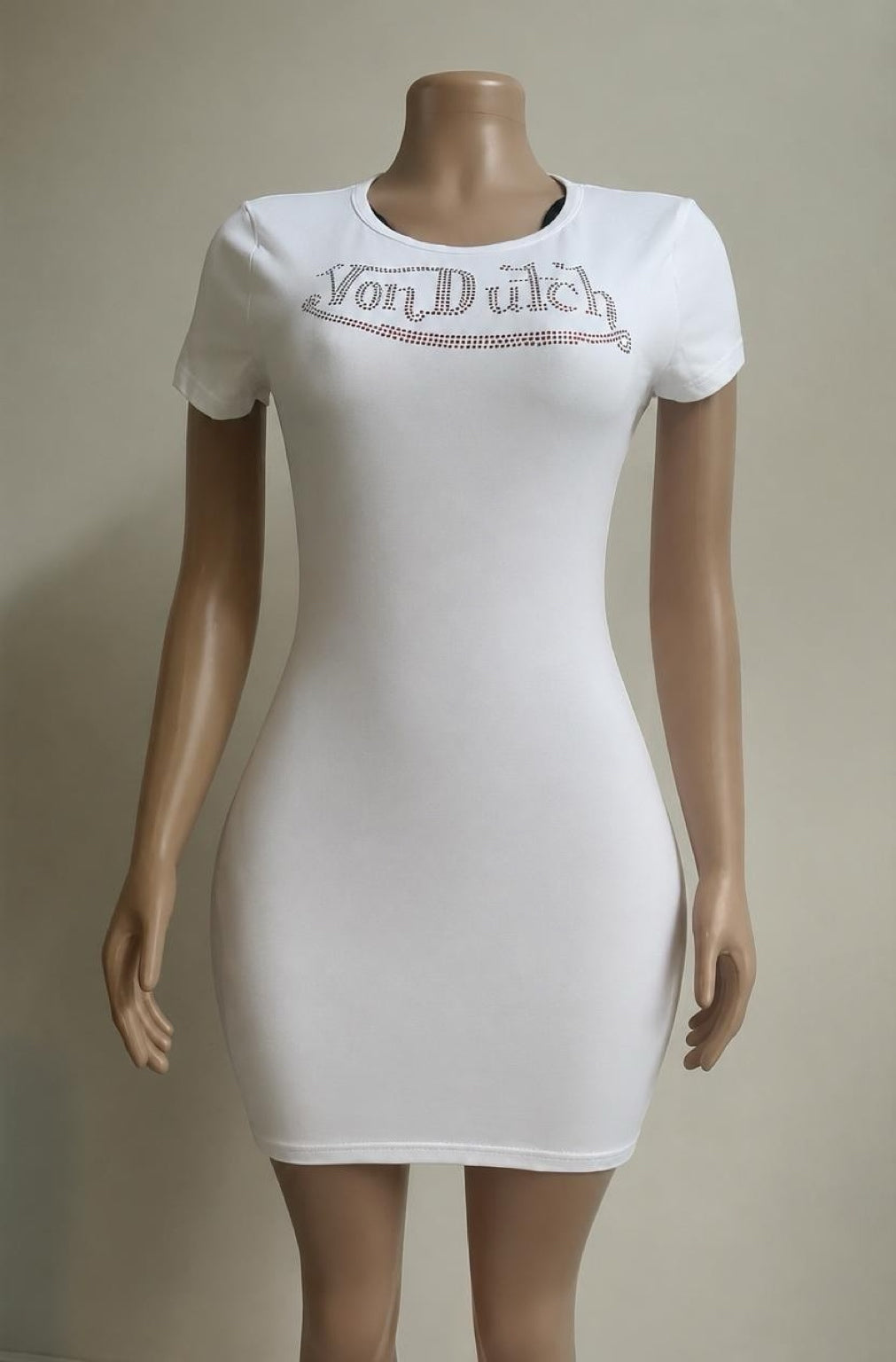 Womens Von Dutch Rhinestone Embellished Mini Dress