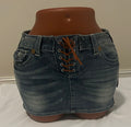 Womens True Religion Bella Dona Sadie Lace Up Mini Skirt - Medium Wash