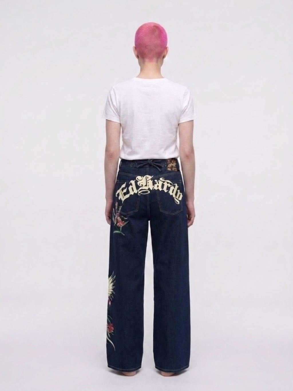 Womens Ed Hardy Orchids Baggy Jeans