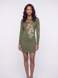 Womens Ed Hardy Dagger Heart Long Sleeve Mini Dress