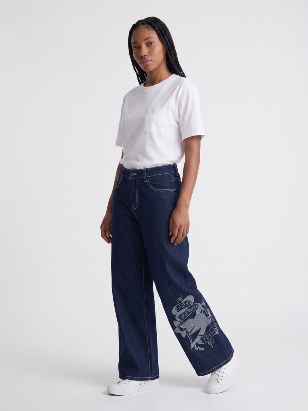 Womens Ed Hardy Tiger Baggy Jeans