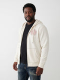 Mens True Religion Buddha Face Zip Hoodie