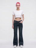 Womens Von Dutch Tinted Low Rise Flare Jeans