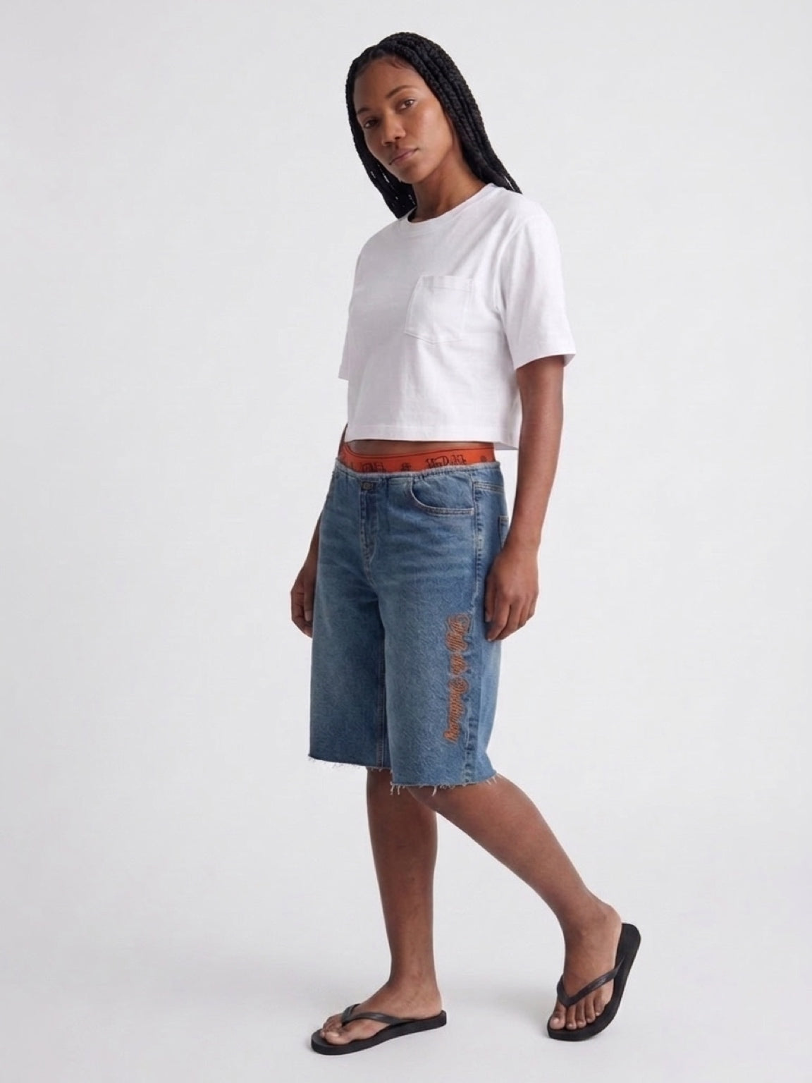 Womens Von Dutch Boxer Denim Shorts