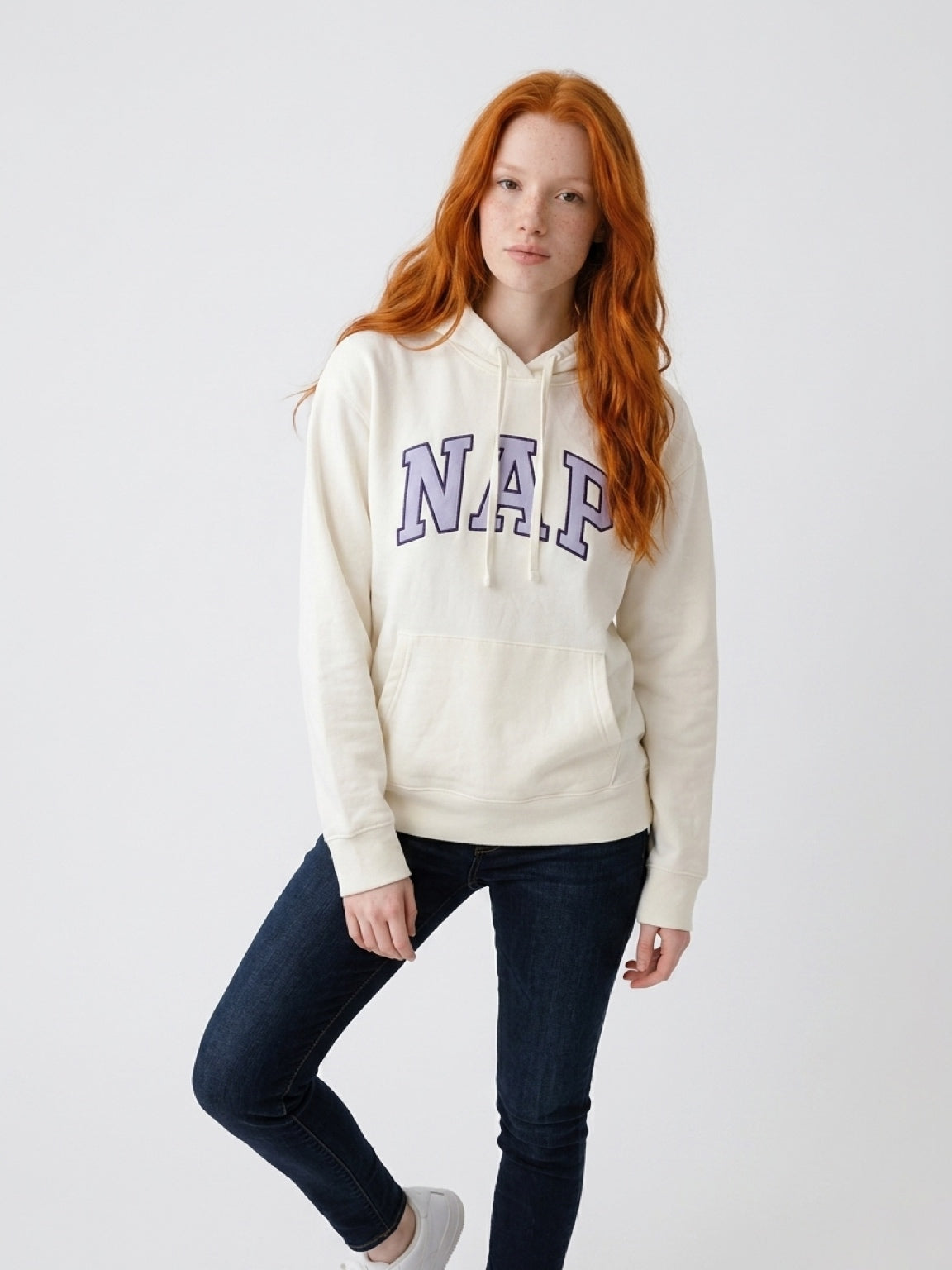 Womens Gap Nap Hoodie - white