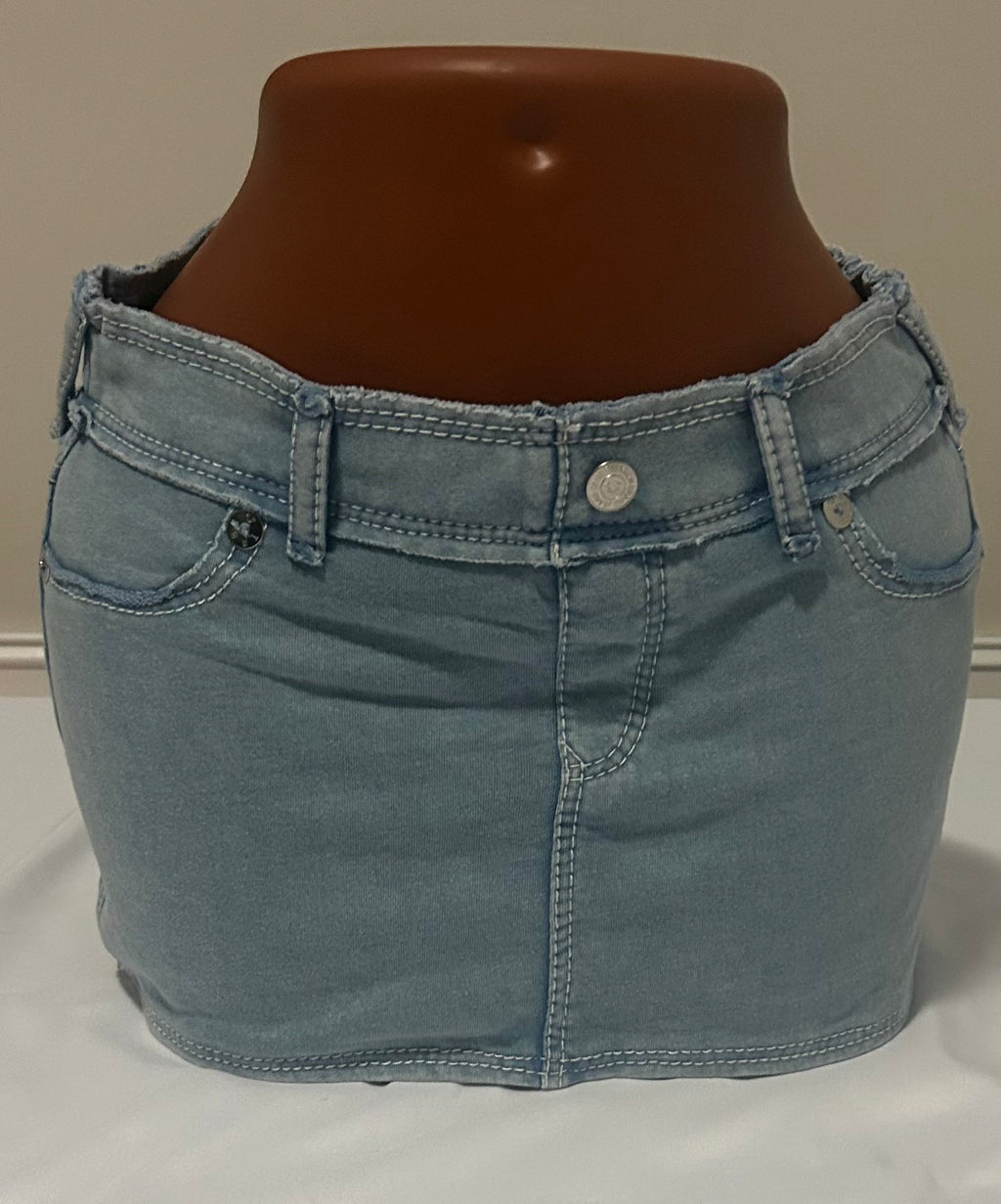 Womens True Religion Raw Edge Big T Mini Skirt