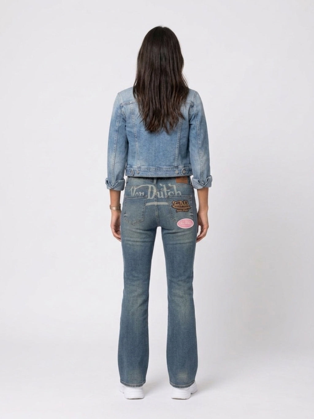 Womens Von Dutch Tinted Low Rise Bootcut Jeans