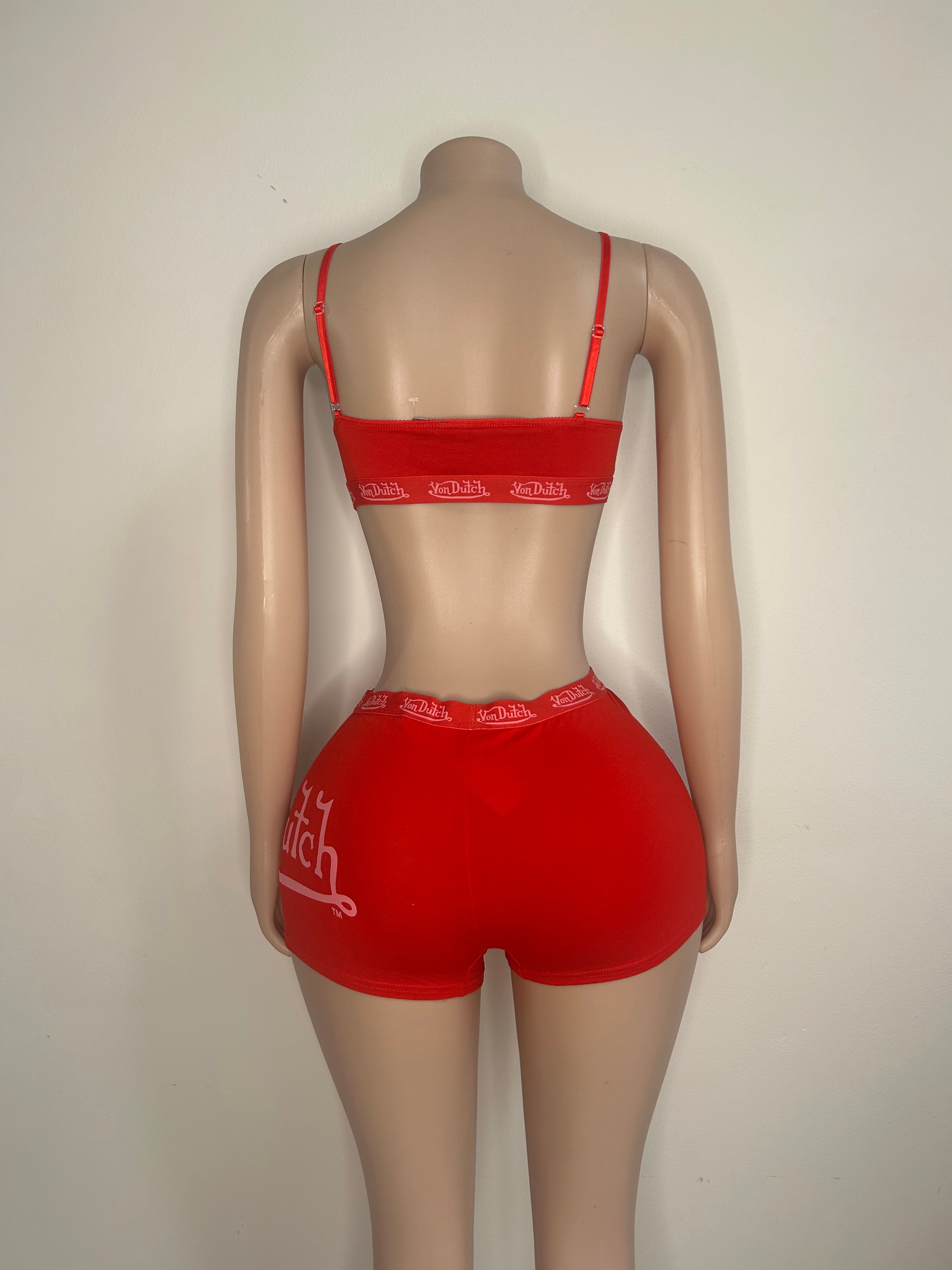 Womens Von Dutch Boyshort and Bralette Set