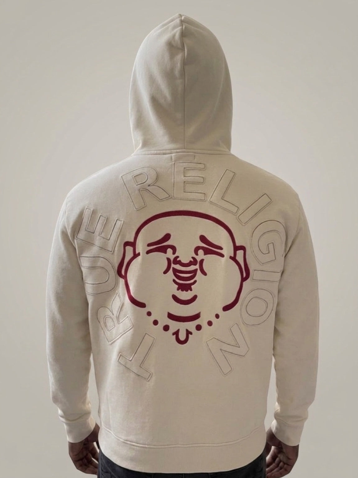 Mens True Religion Buddha Face Zip Hoodie