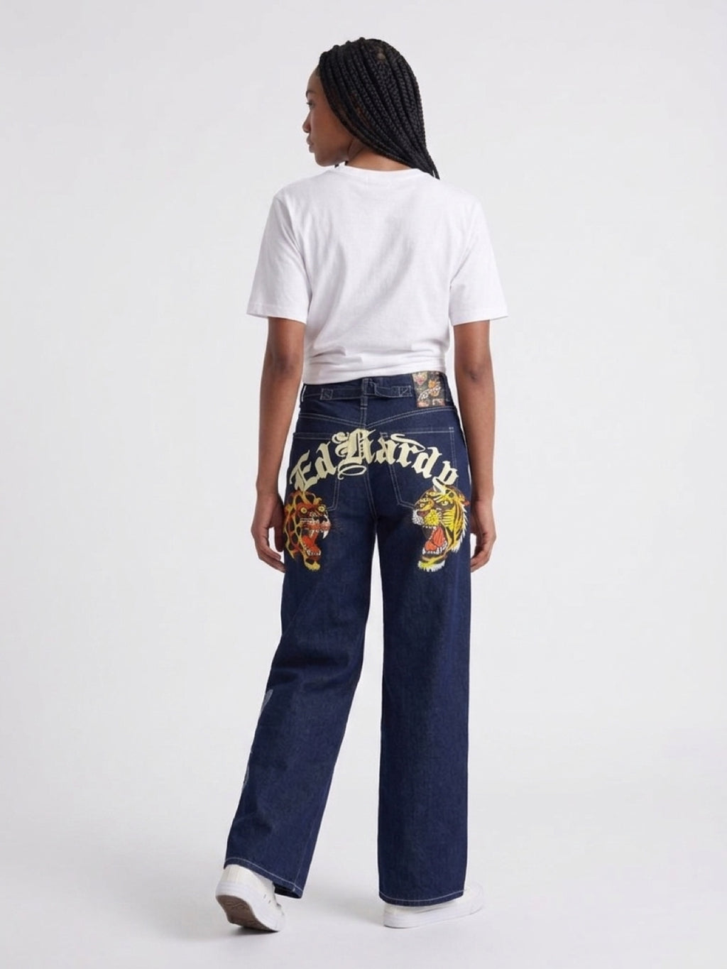 Womens Ed Hardy Tiger Baggy Jeans