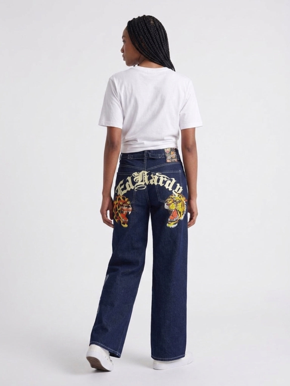 Womens Ed Hardy Tiger Baggy Jeans
