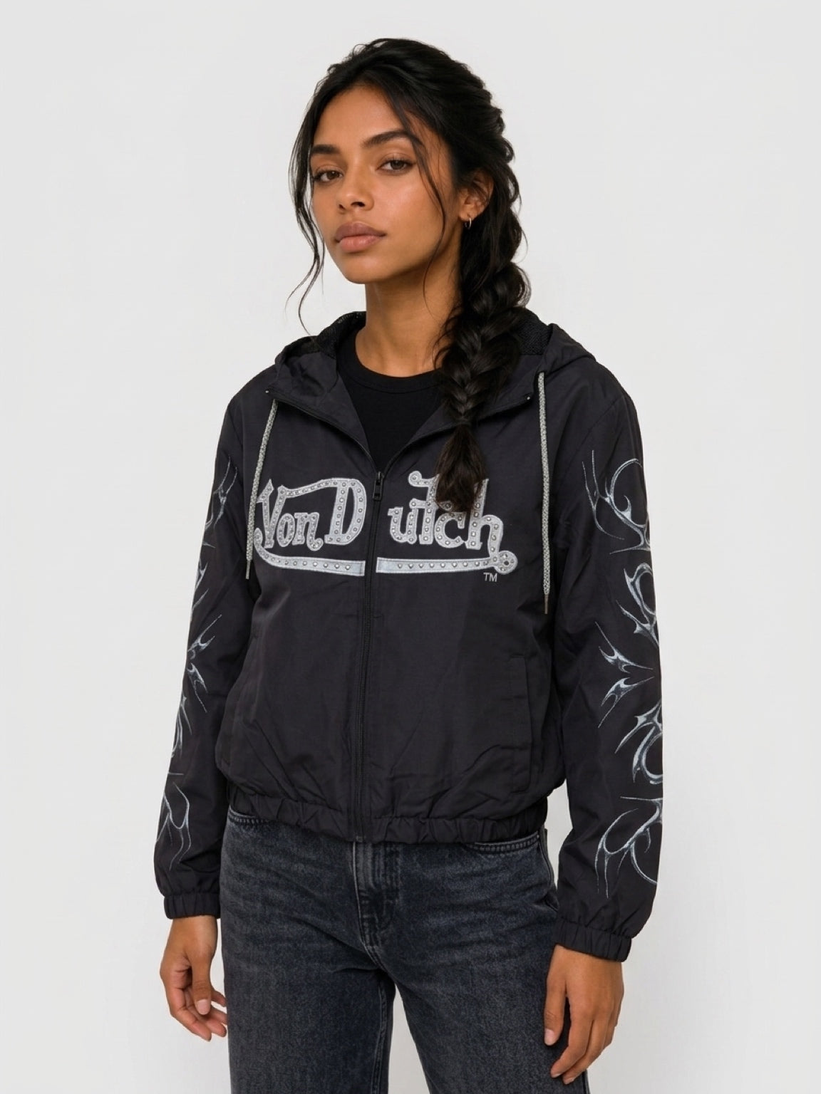 Womens Von Dutch Crystal Heart Jacket