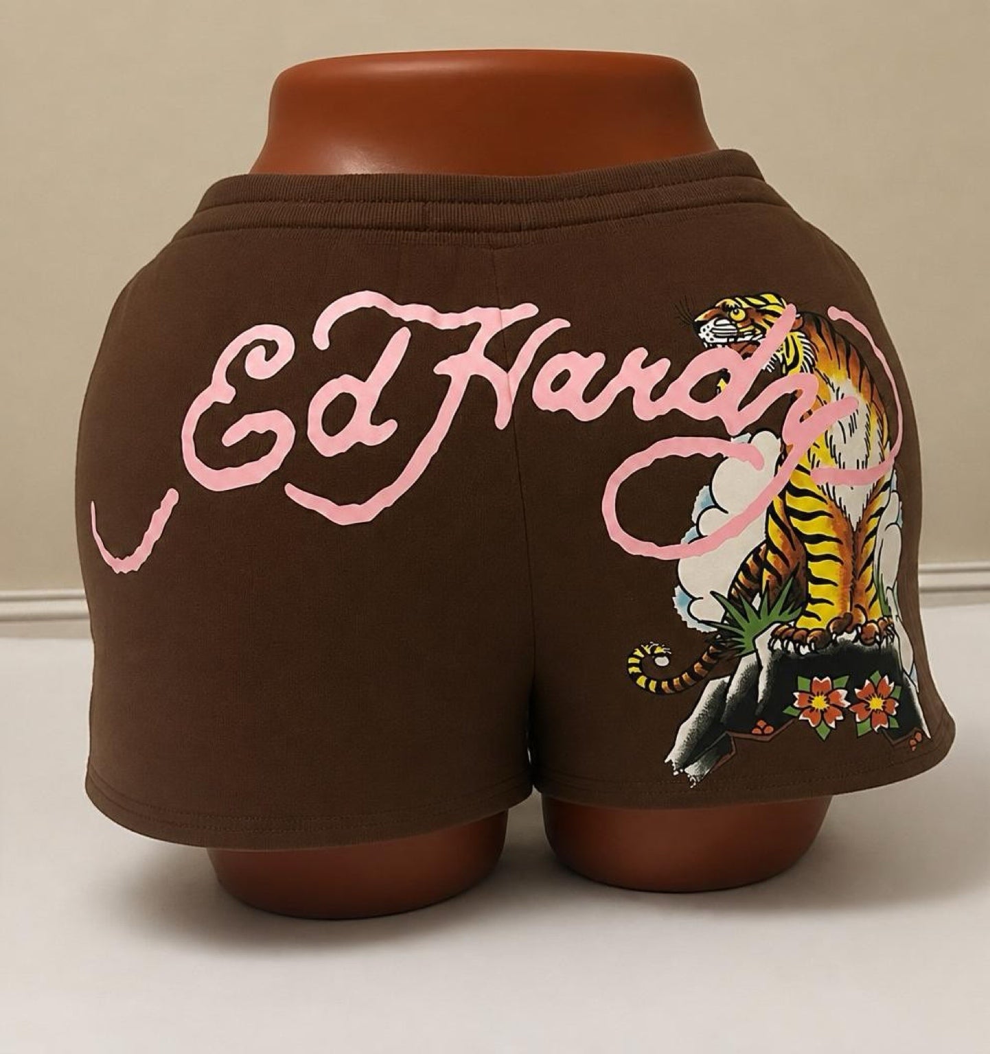 Womens Ed Hardy Tiger Mountain Sweat Shorts