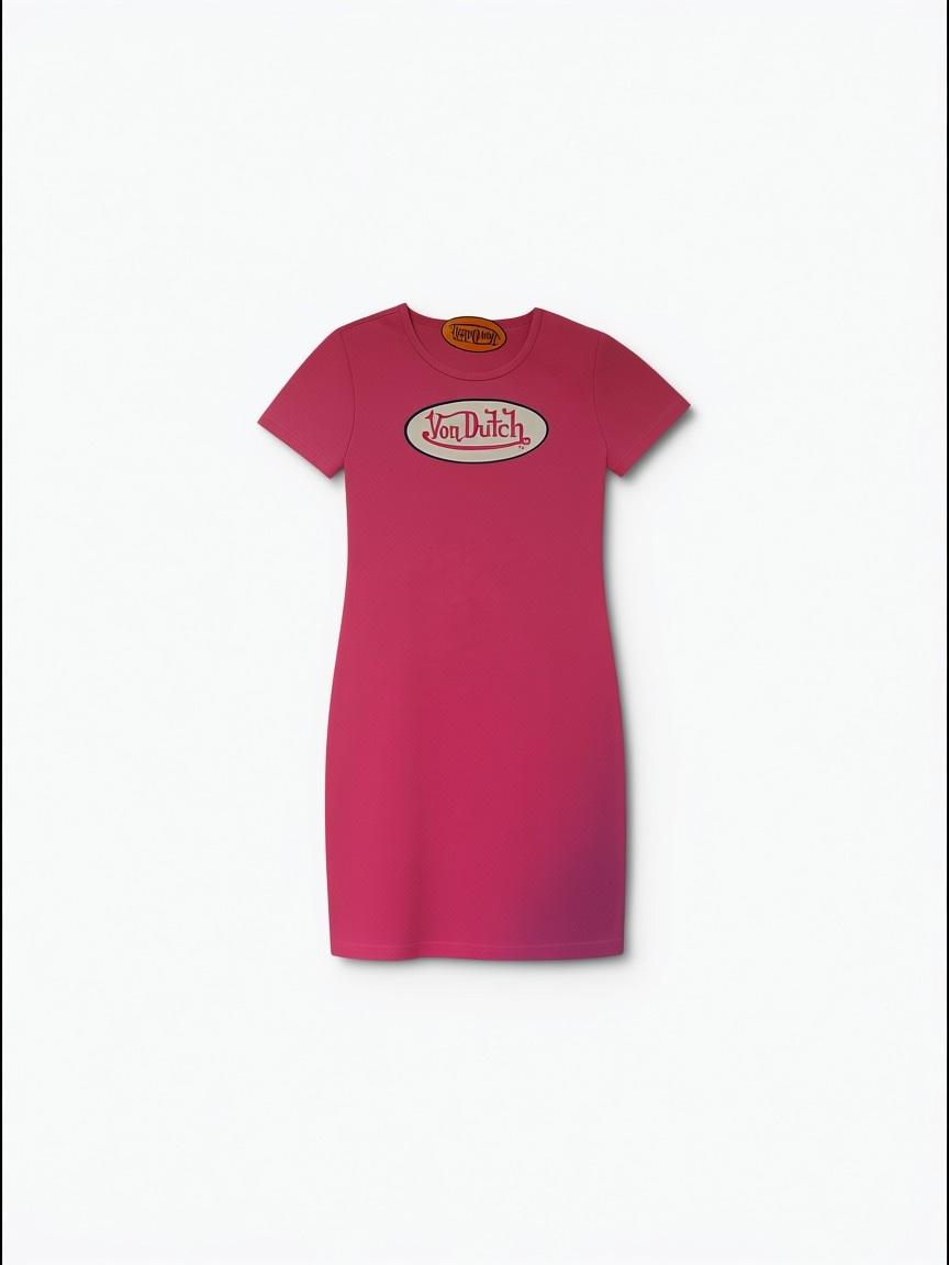 Womens Von Dutch Logo T-Shirt Mini Dress