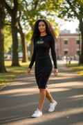 Womens Von Dutch Logo Long Sleeve Mini Dress