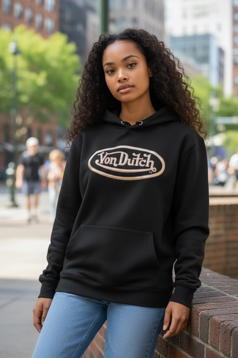 Womens Von Dutch Motion Fleece Hoodie