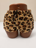 Leapard Print Plush PJ Shorts