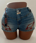 Womens Von Dutch Fire Flame Denim Shorts