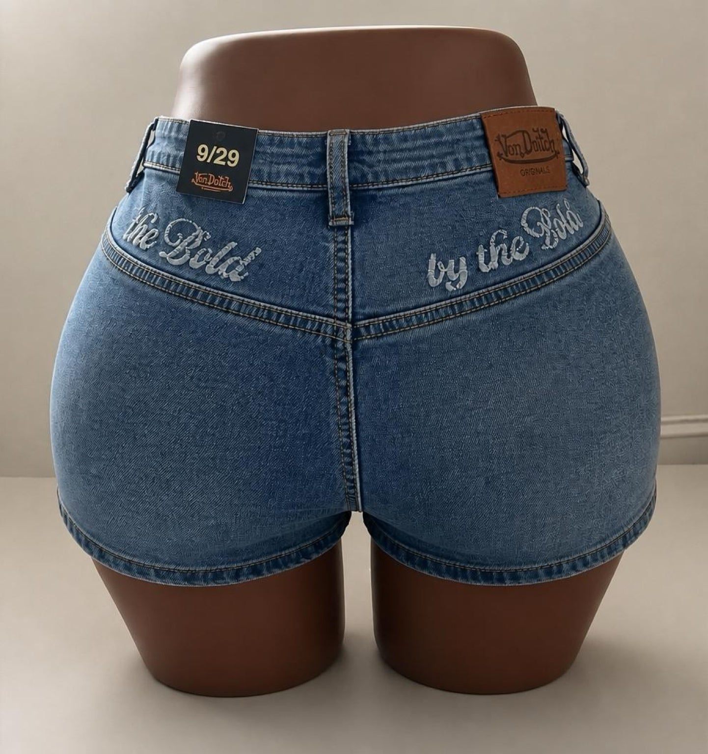 Womens Von Dutch Fire Flame Denim Shorts