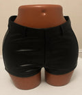 Womens Low Rise Black Faux Leather Shorts