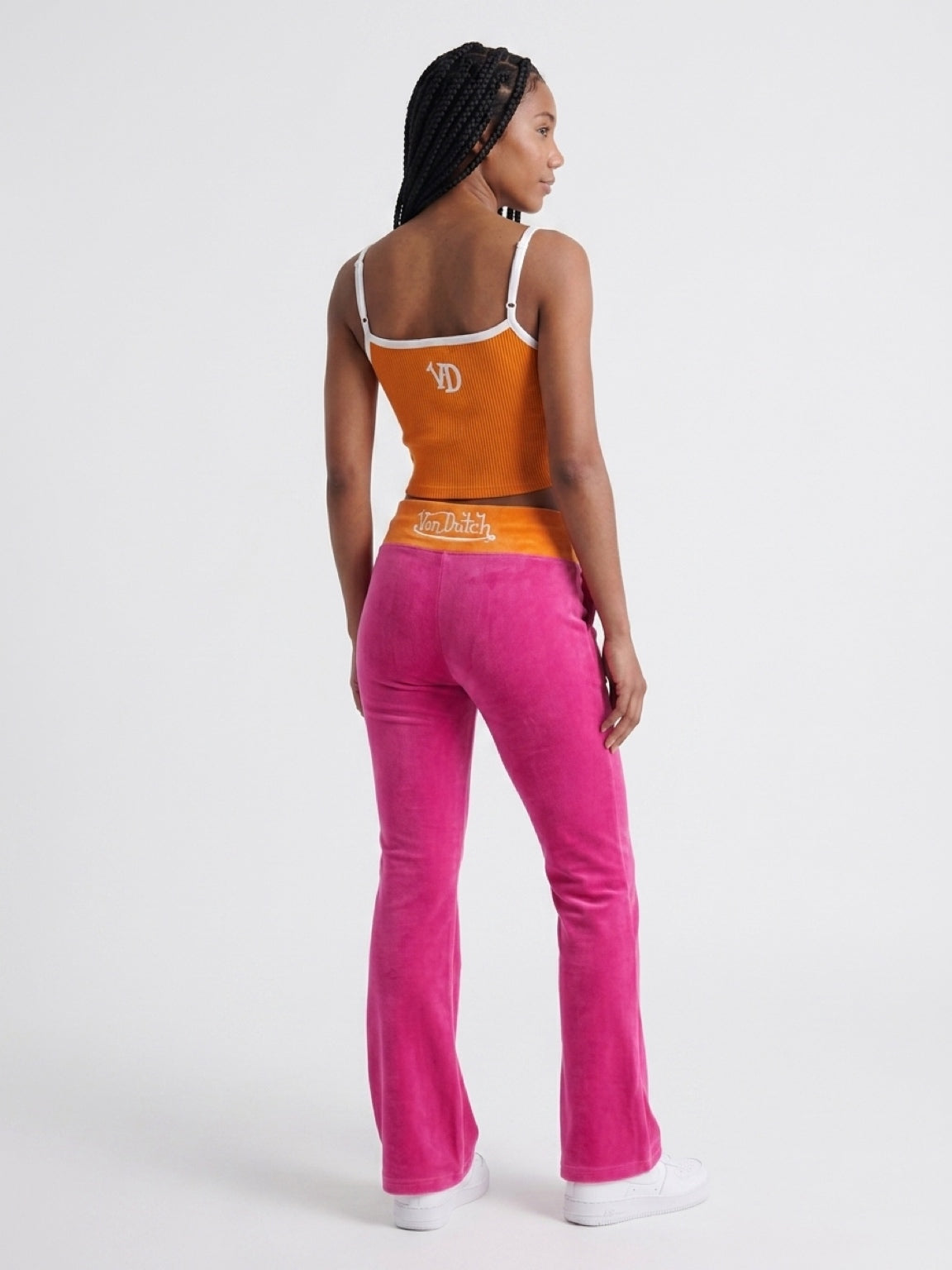 Womens Von Dutch Logo Foldover PJ Pant Set
