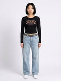 Womens Von Dutch Untamed Chrome Long Sleeve Baby Tee