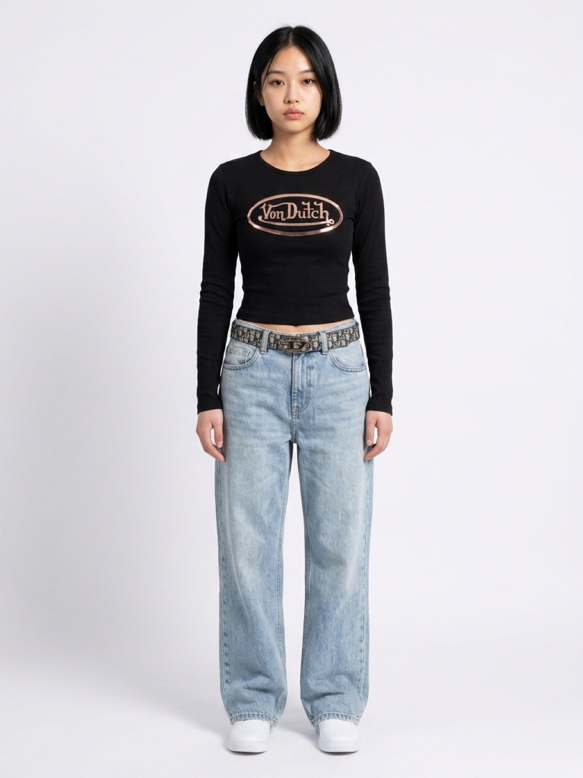 Womens Von Dutch Untamed Chrome Long Sleeve Baby Tee