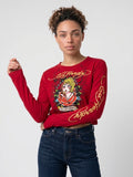 Womens Ed Hardy Koi Long Sleeve Baby Tee