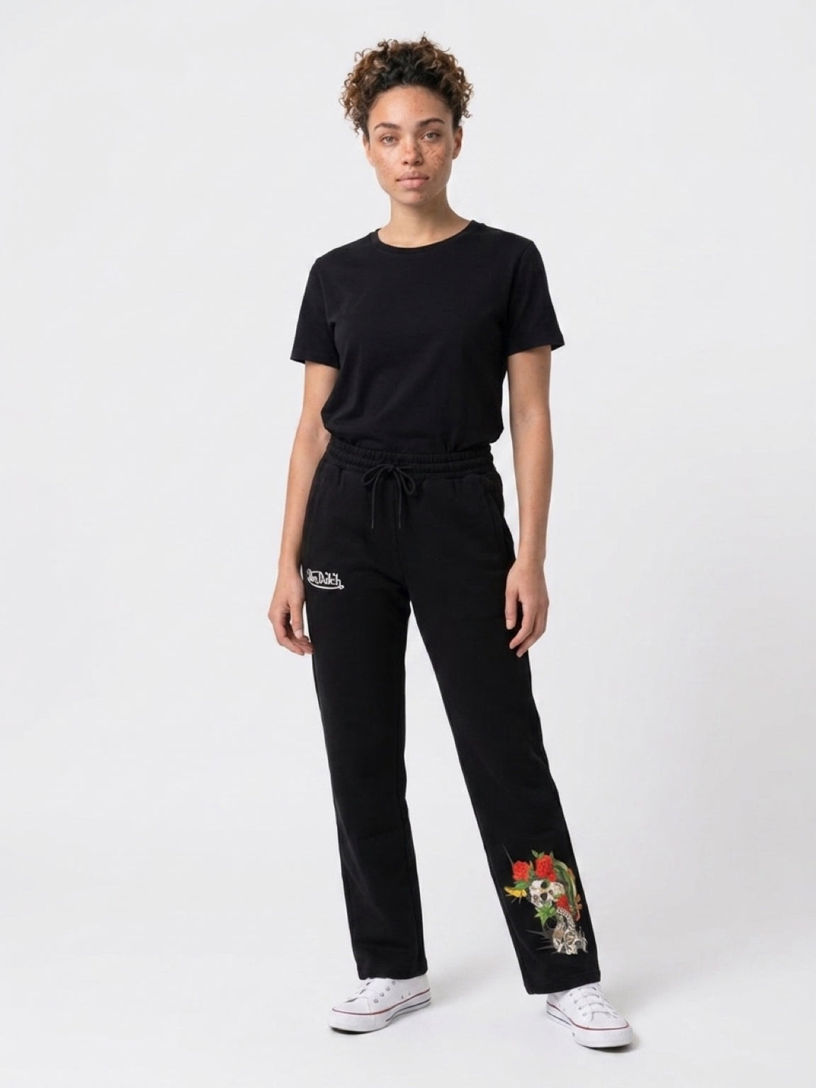 Womens Von Dutch Skulls Oasis Wide Leg Pants