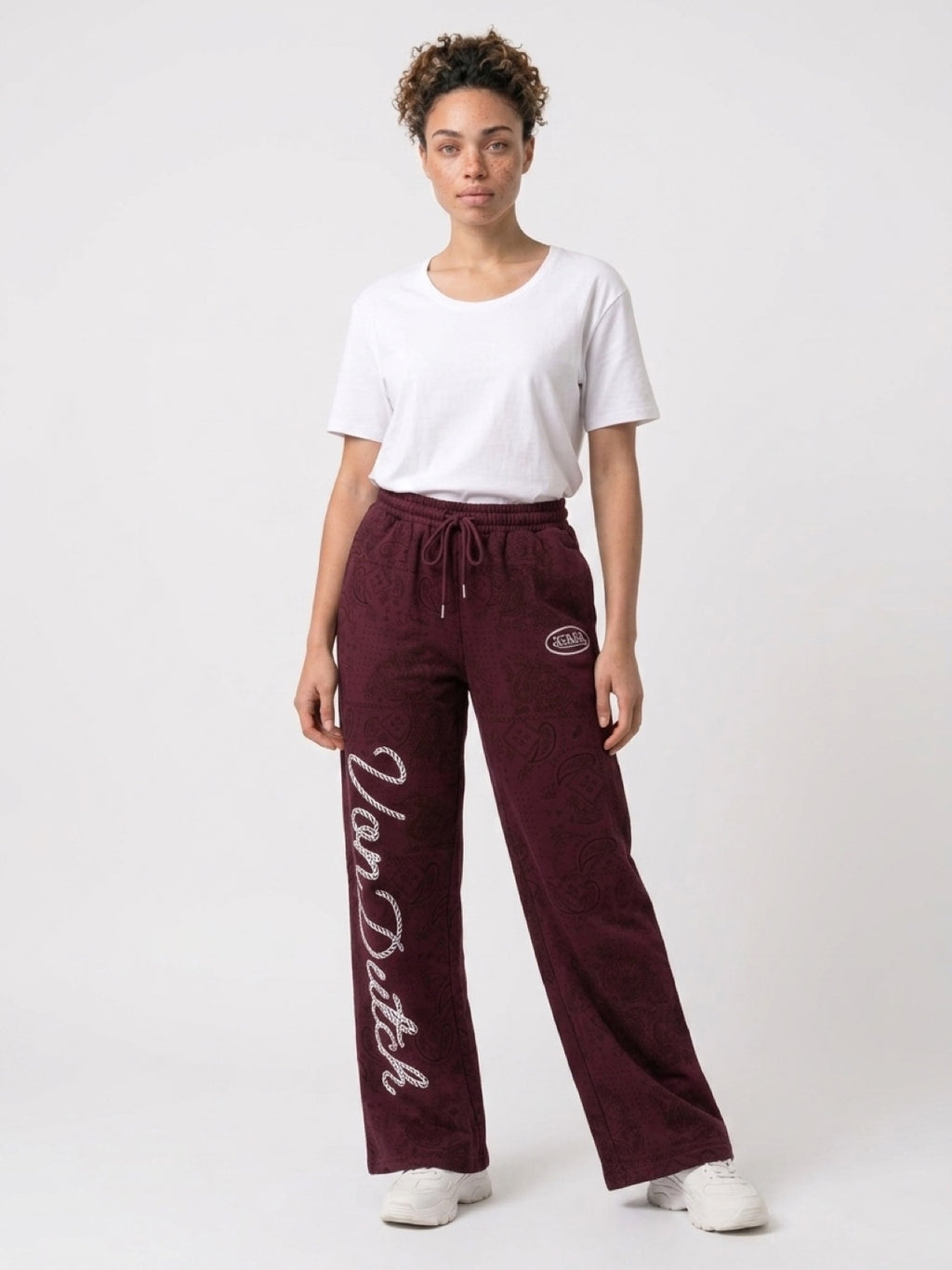 Womens Von Dutch Embroidered Fleece Pants