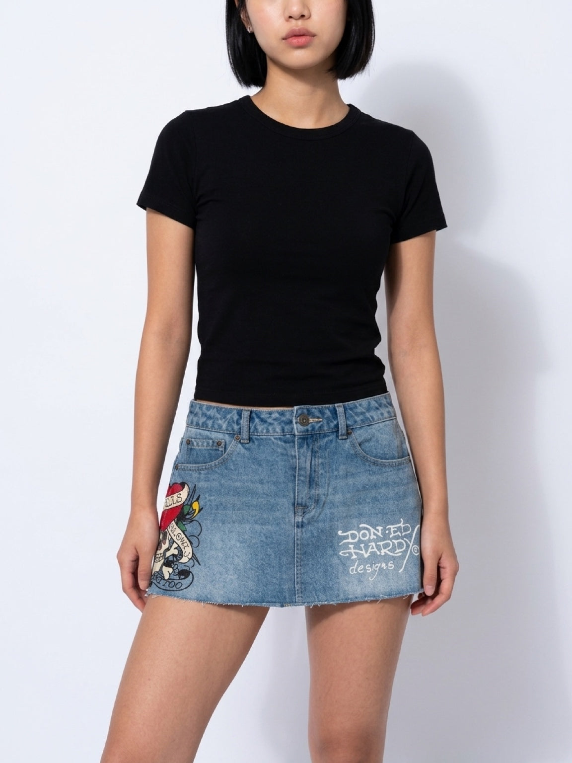 Womens Ed Hardy Skull Mini Skirt