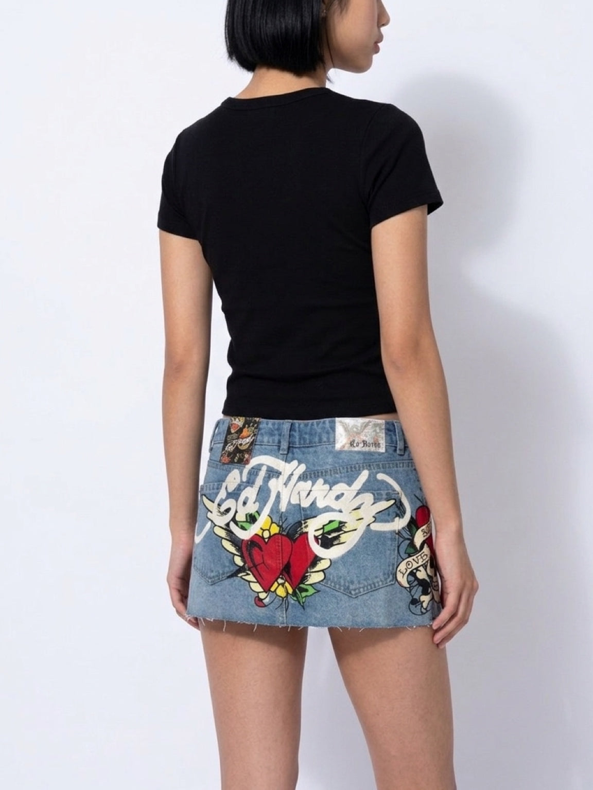 Womens Ed Hardy Skull Mini Skirt