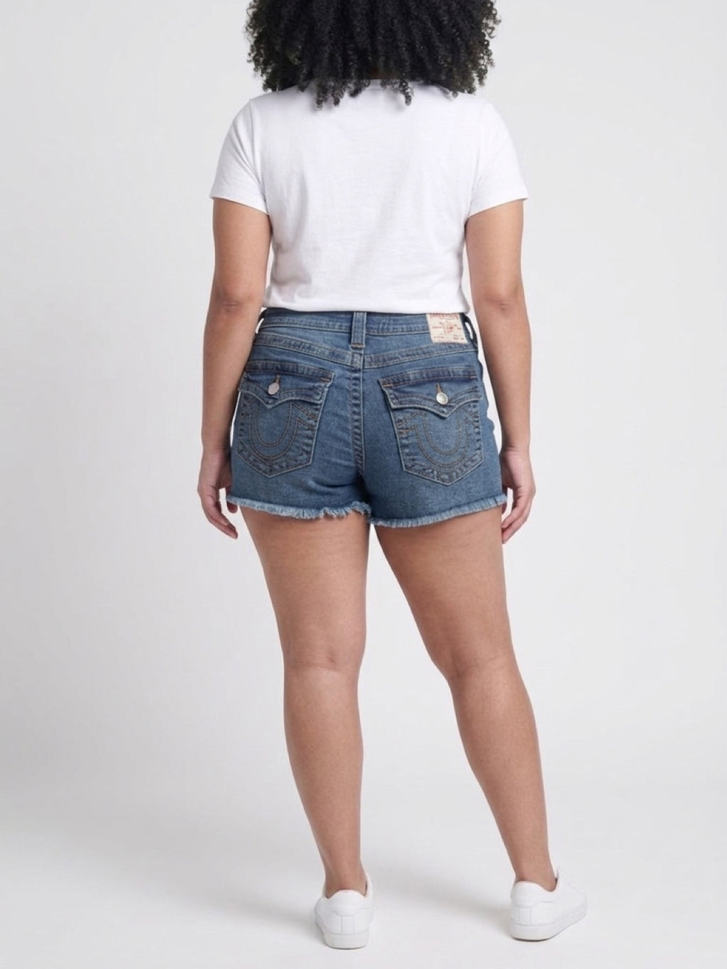 Womens True Religion Button Up Mid Rise Shorts