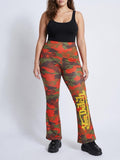 Womens Von Dutch Embroidered Camo Flare Pants