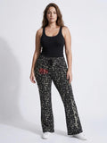 Womens Ed Hardy Leopard Devil Flare Leg Pants