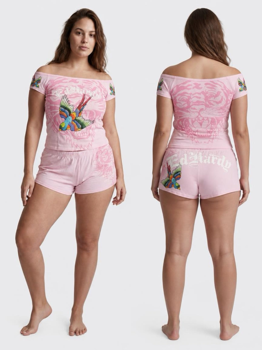 Ed Hardy Pink Ballerina Micro Short Set