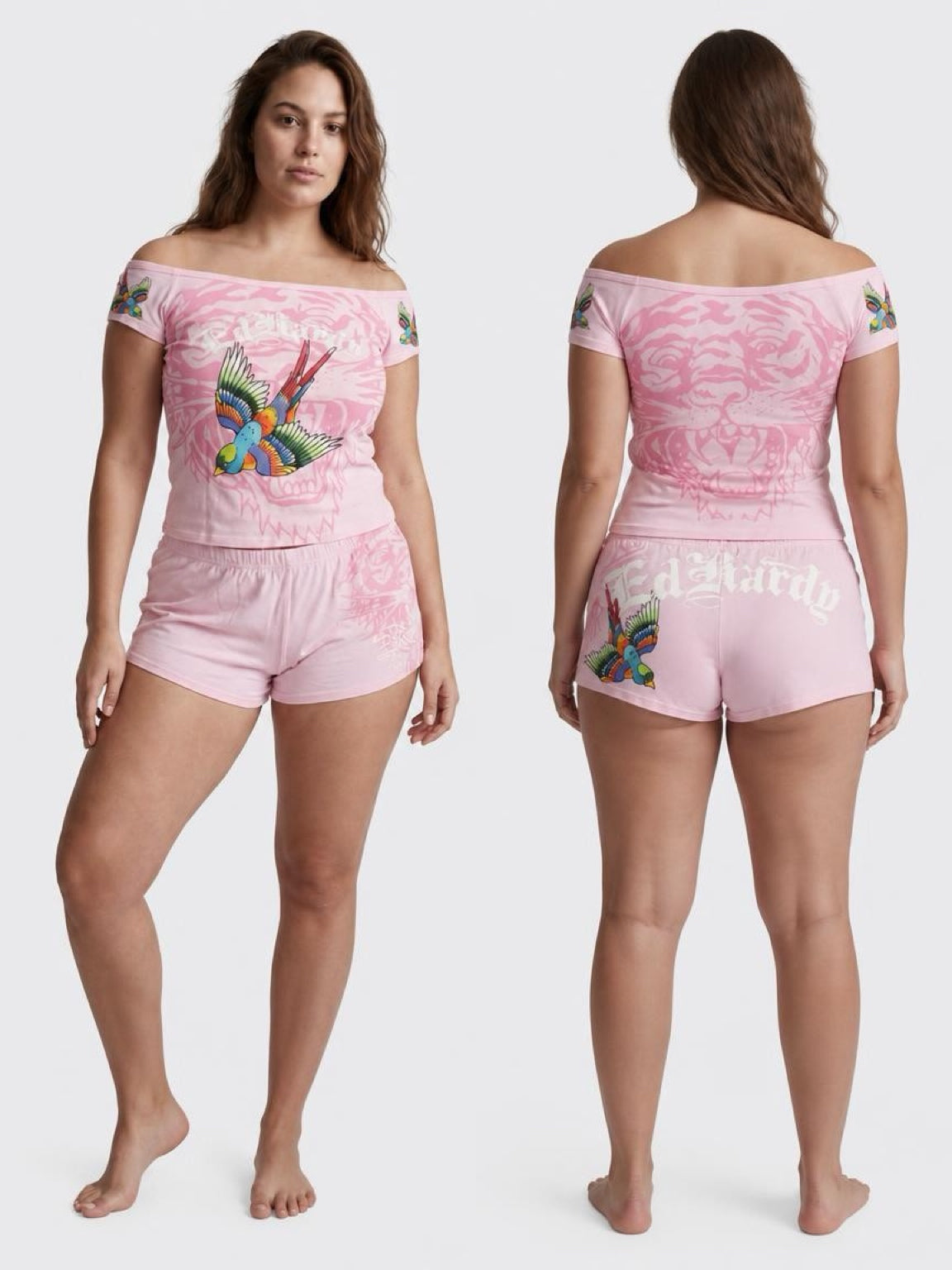 Ed Hardy Pink Ballerina Micro Short Set