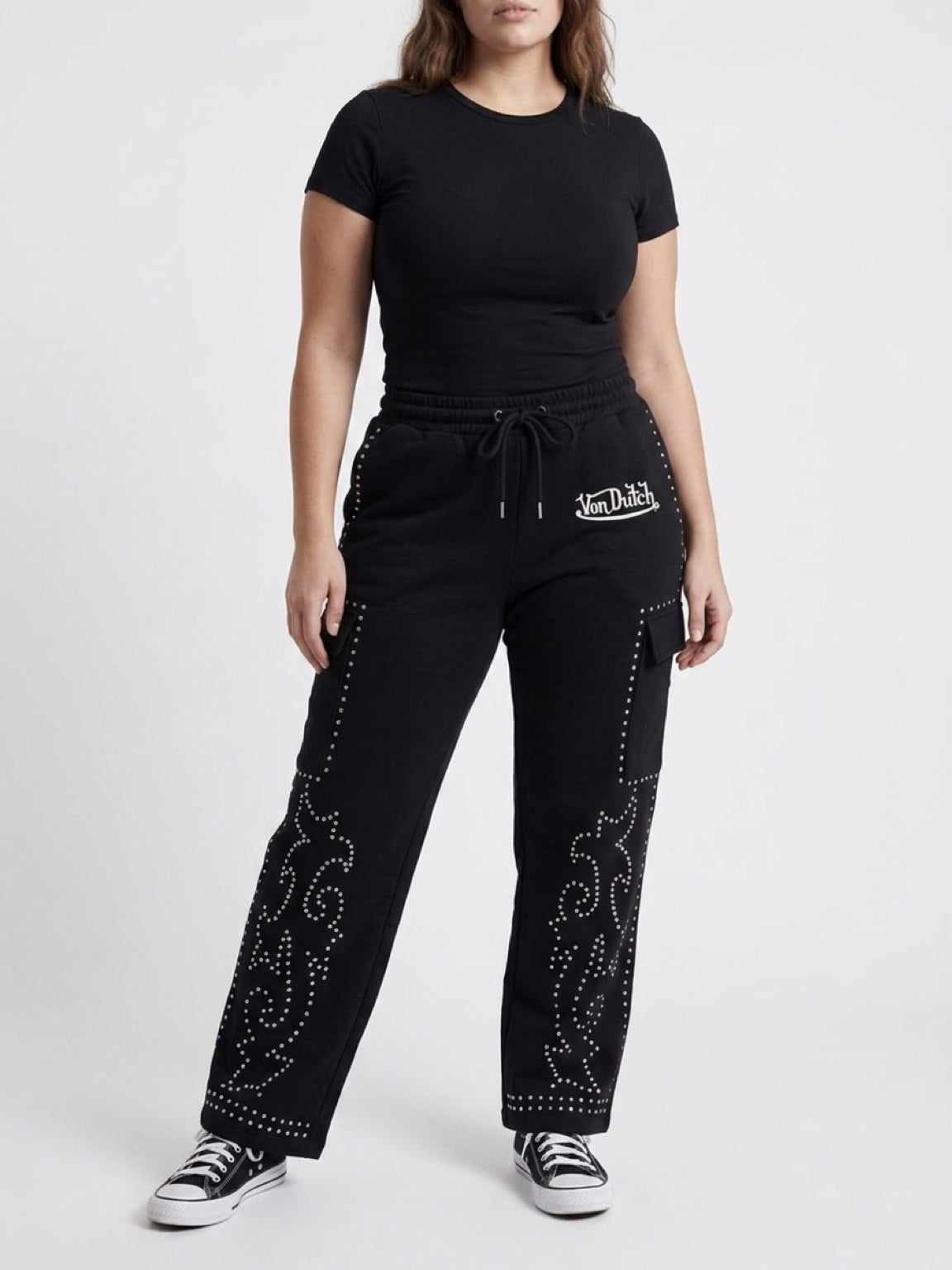 Womens Von Dutch Western Wide Leg Pants