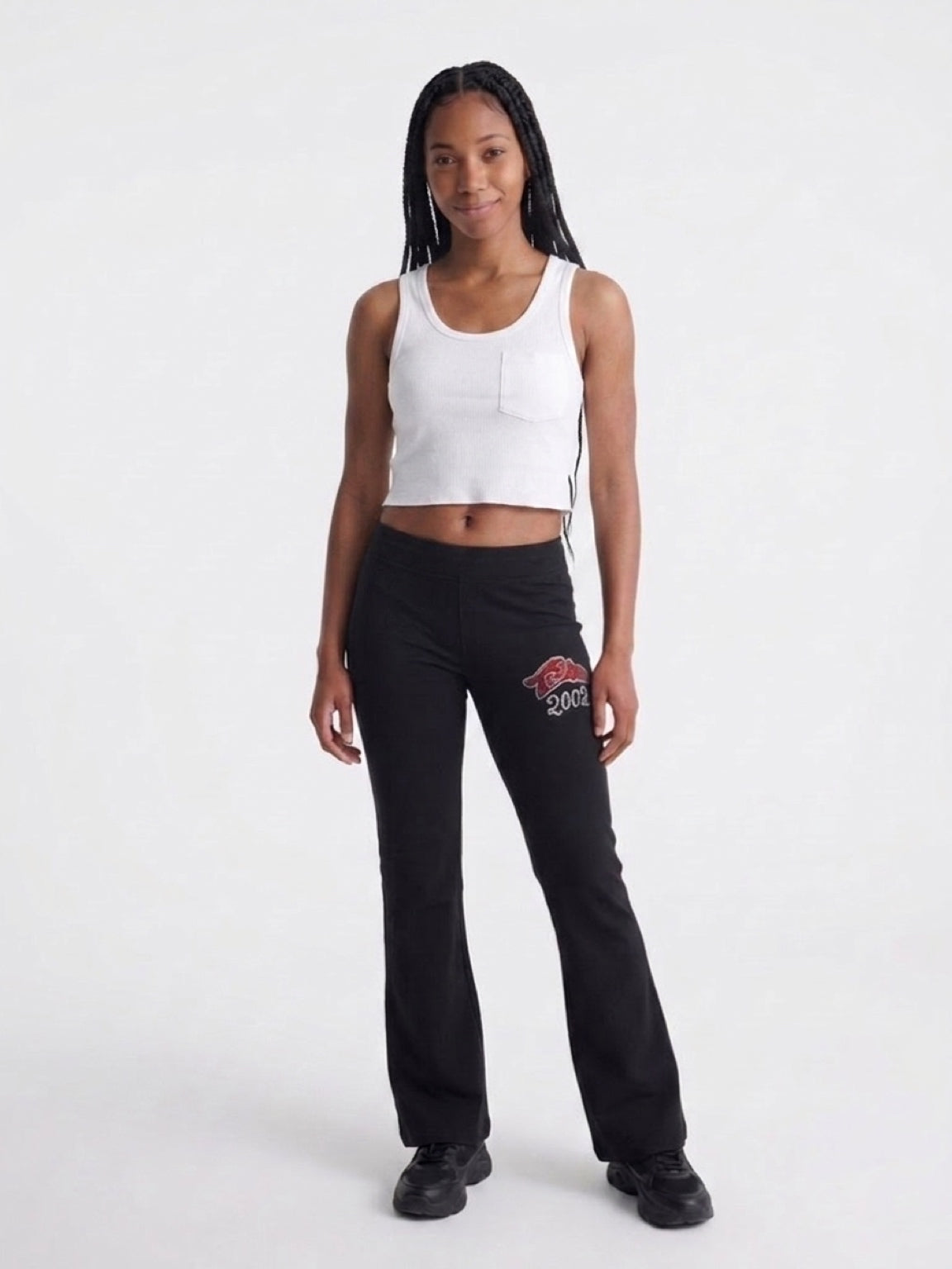 Womens True Religion Crystal V-Waist Flare Joggers