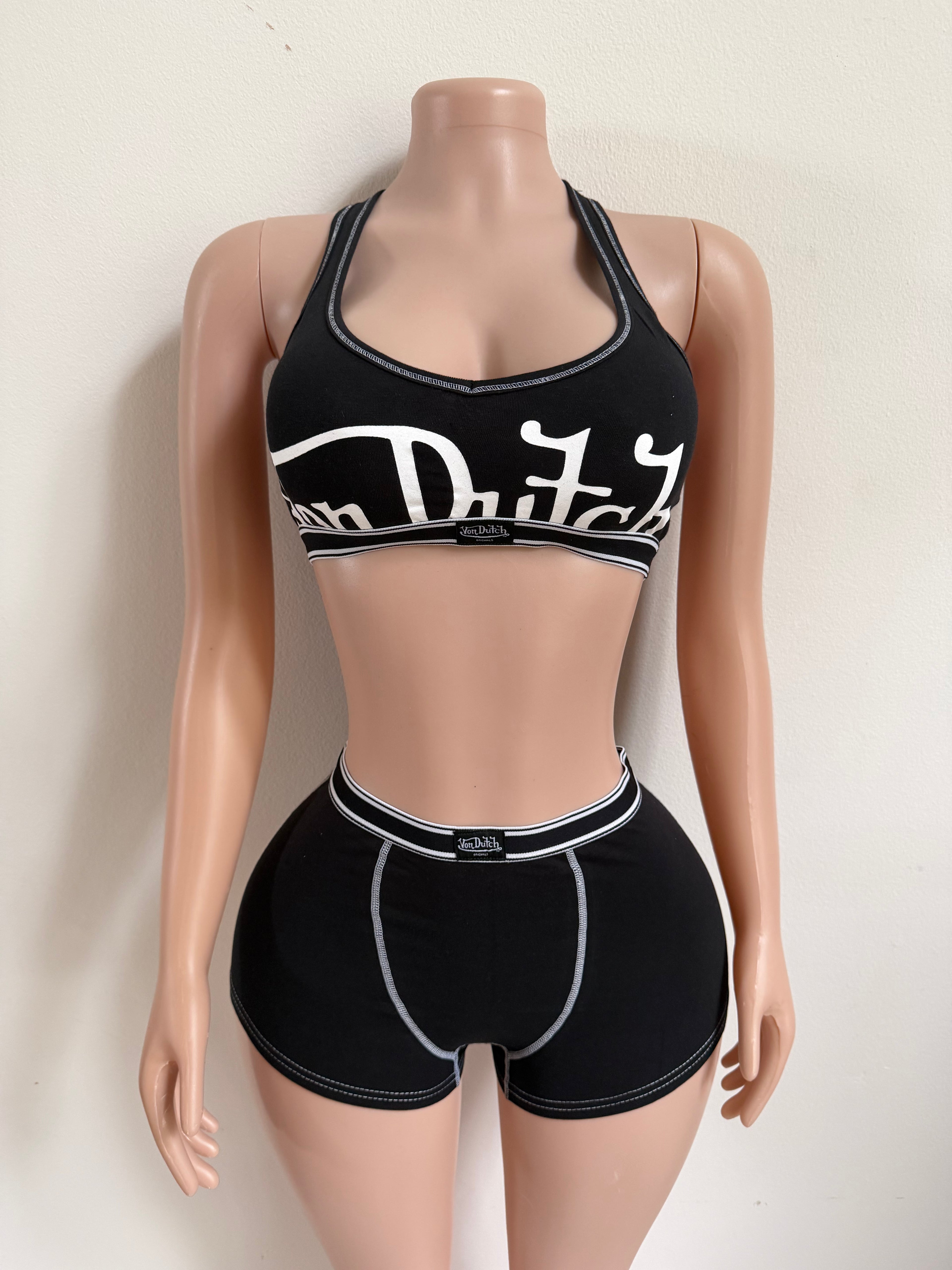 Womens Von Dutch Boxer Brief and Bra Set