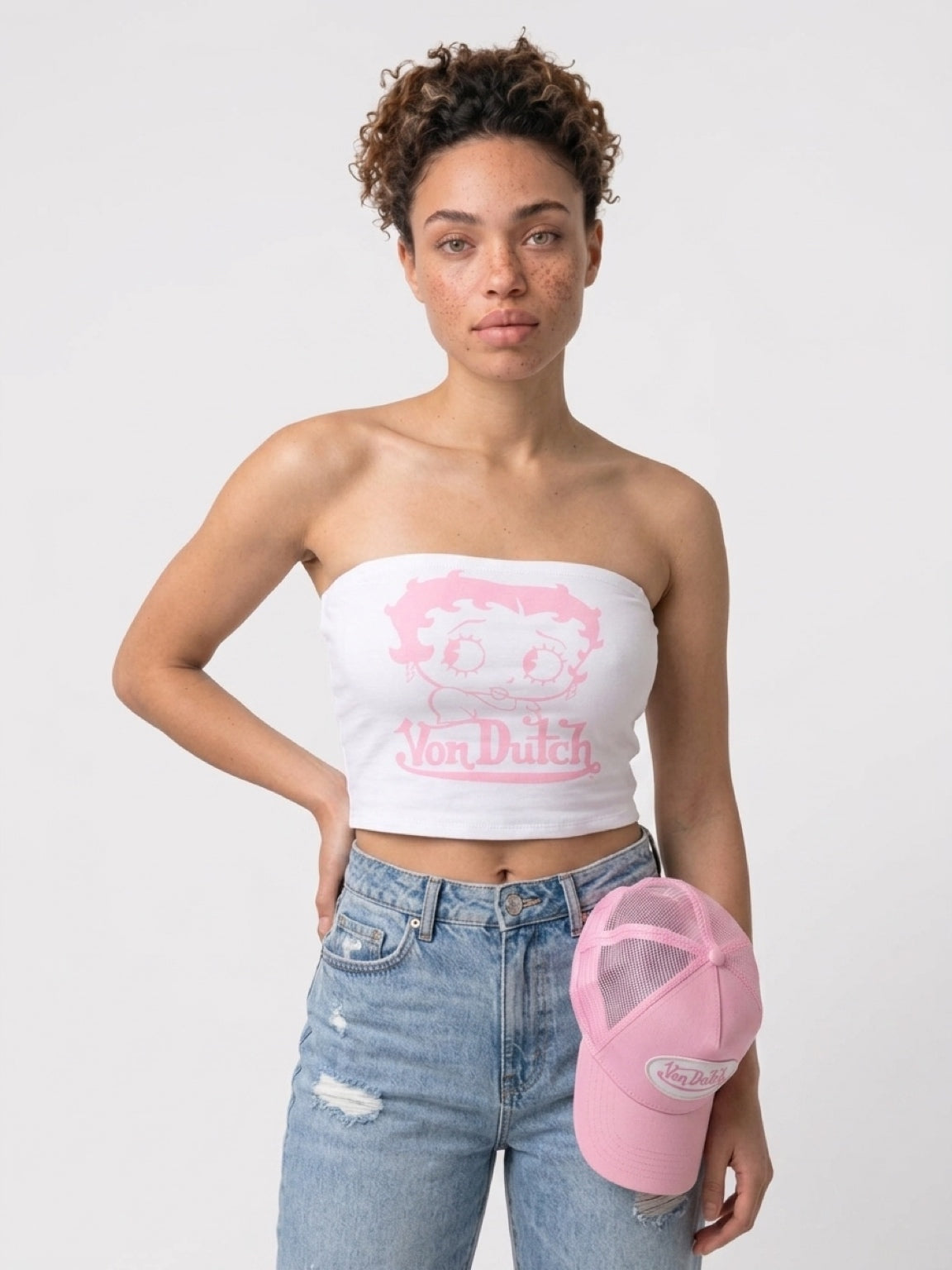 Womens Von Dutch Betty Boop Flirty Eyes Tube Top