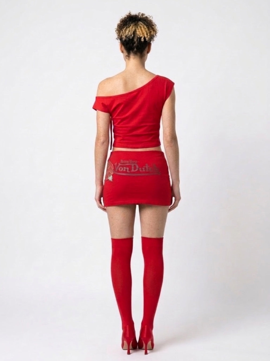 Womens Von Dutch Betty Boop Biker Babe Mini Skirt
